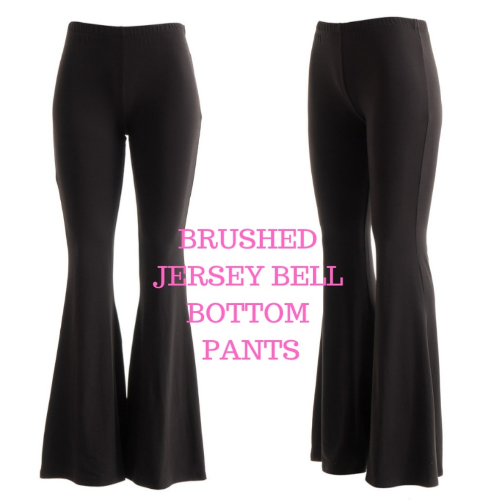 BRUSHED JERSEY BELL BOTTOM PANTS (PLUS) - Picture 8 of 8